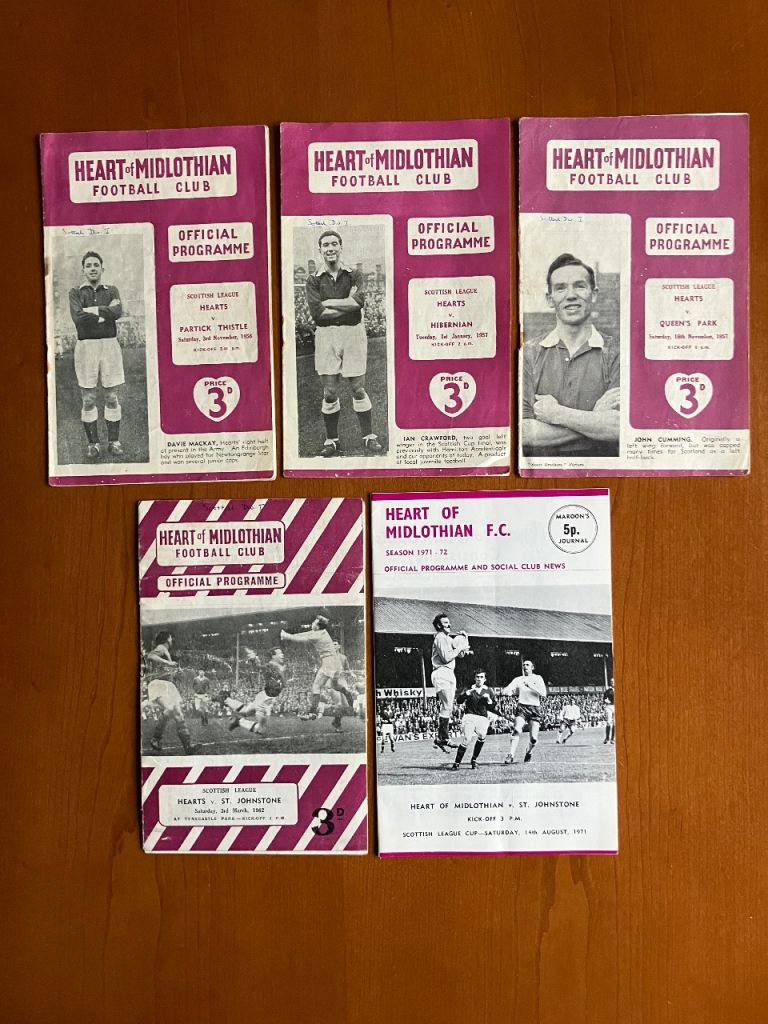 Hearts FC football programmes