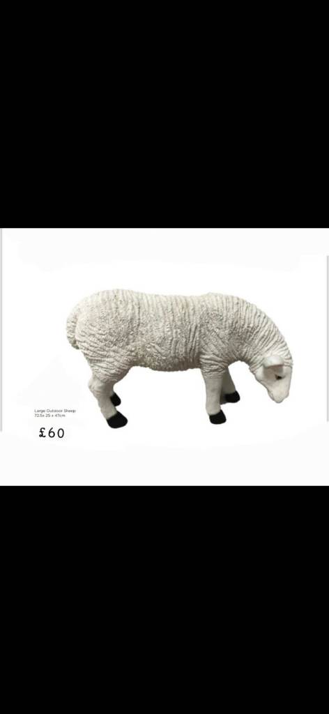 Sheep garden ornament cows tractors milk churn pint of stout hens phone box 