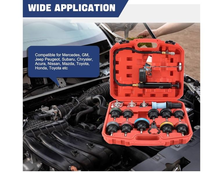 18PCS Radiator Pressure Leakage Tester Tool Kit, Automotive Cooling System Water Tank