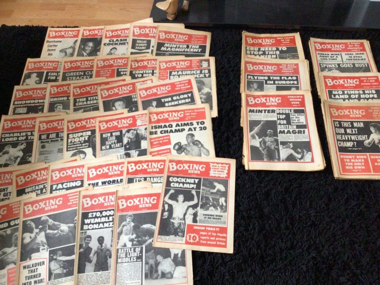 3 bundles of 30 boxing news magazines 1977 - 78 - 79. £15 each bundle 