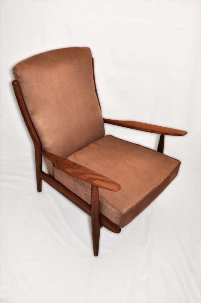 Vintage Retro 60s Scandart African Teak Afromosia Armchair Danish Wegner Style