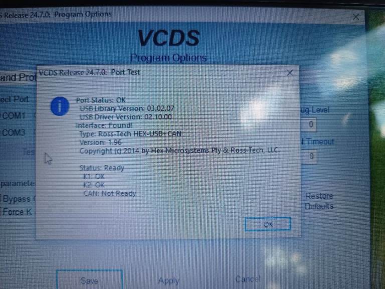 Vag Hex+Can version 24.7  + Lenovo G50-30 Laptop +3 batteries.