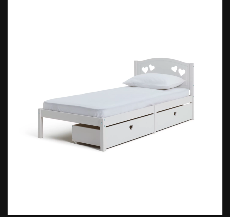 Brand New Argos Mia Single Children's Heart Bed with Storage Drawer RRP £190