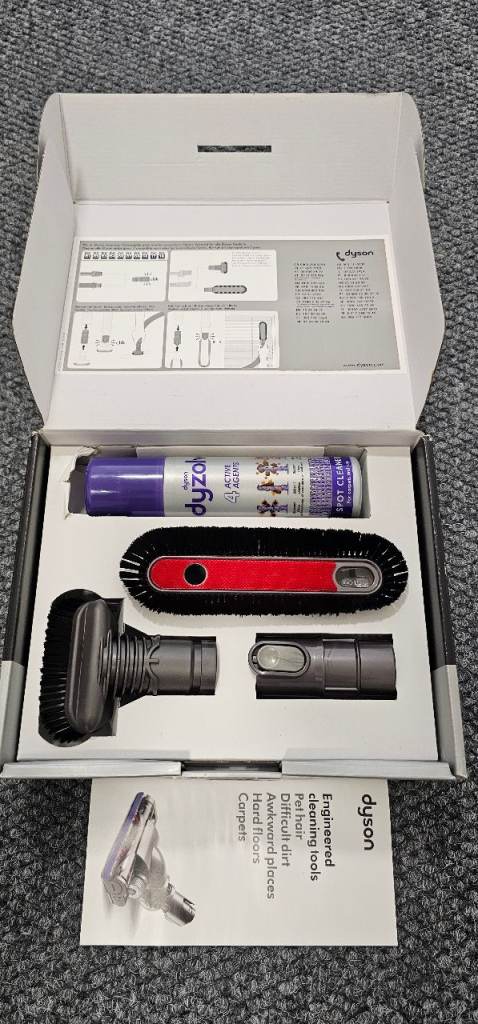 Genuine dyson cleaning kit un used in box, inc. tools and cleaner