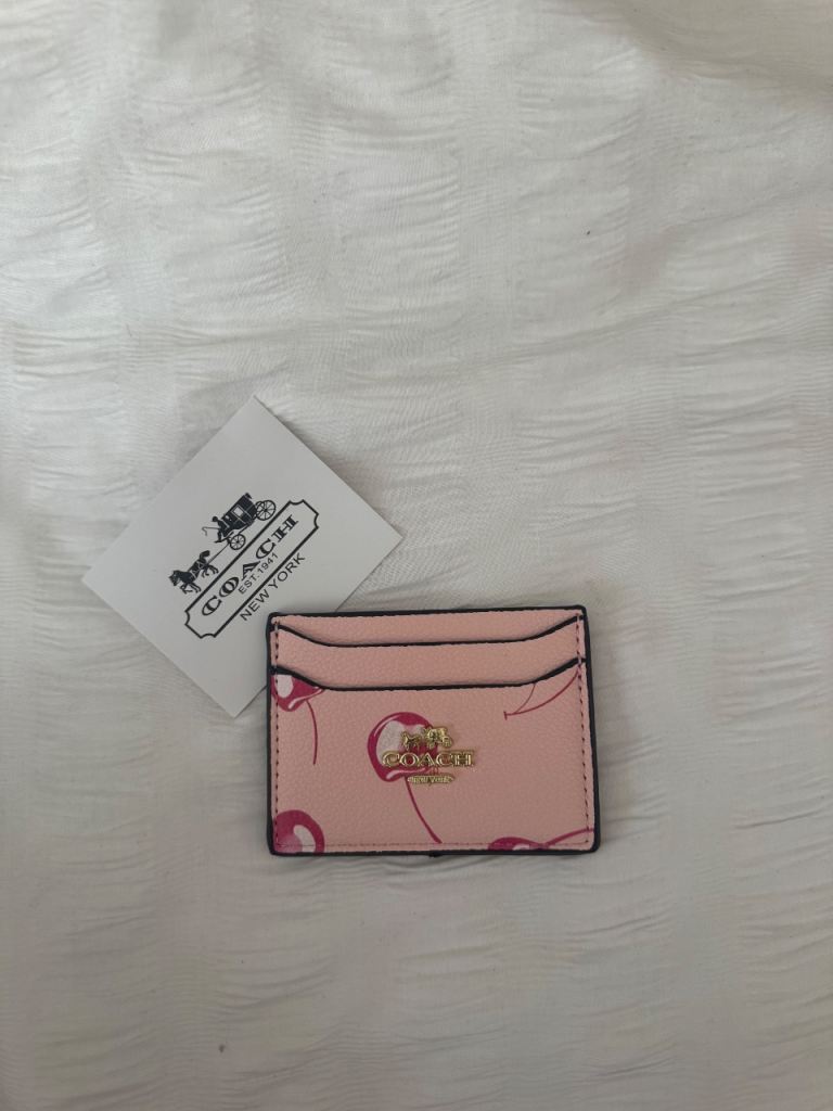 Coach Pink Cherry Card Holder – Brand New