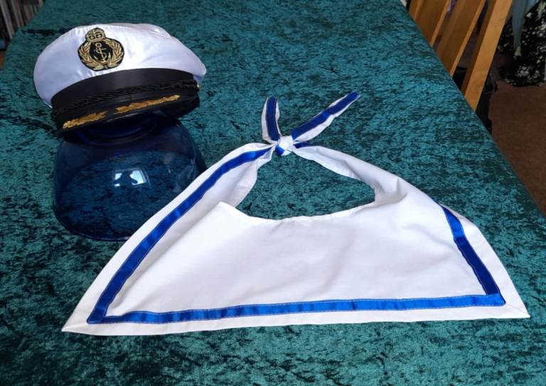 Sailor fancy dress cap and collar
