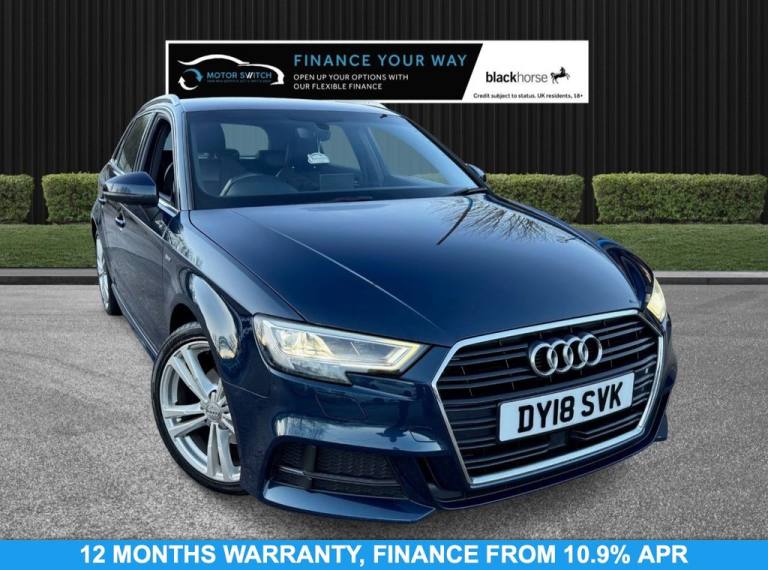 2018 18 AUDI A3 1.0 TFSI S LINE SPORTBACK 5DR PETROL MANUAL EURO 6 (S/S) (116 PS