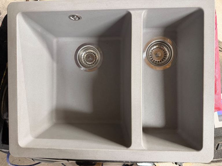 Grey granite inset or undermount 1.5 bowl sink 