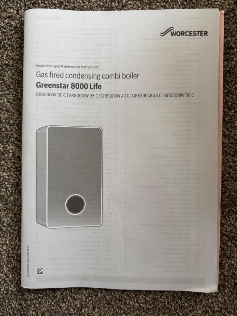 Worcester Greenstar 8000 Life Combi Boiler – Good Condition