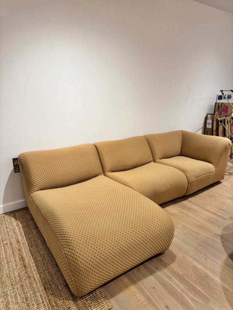 Designer King Living Sofa (L-Shape, Beige, Perfect Condition)