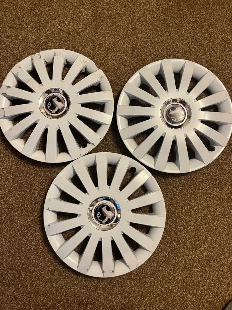 image for 3 White used wheel trims