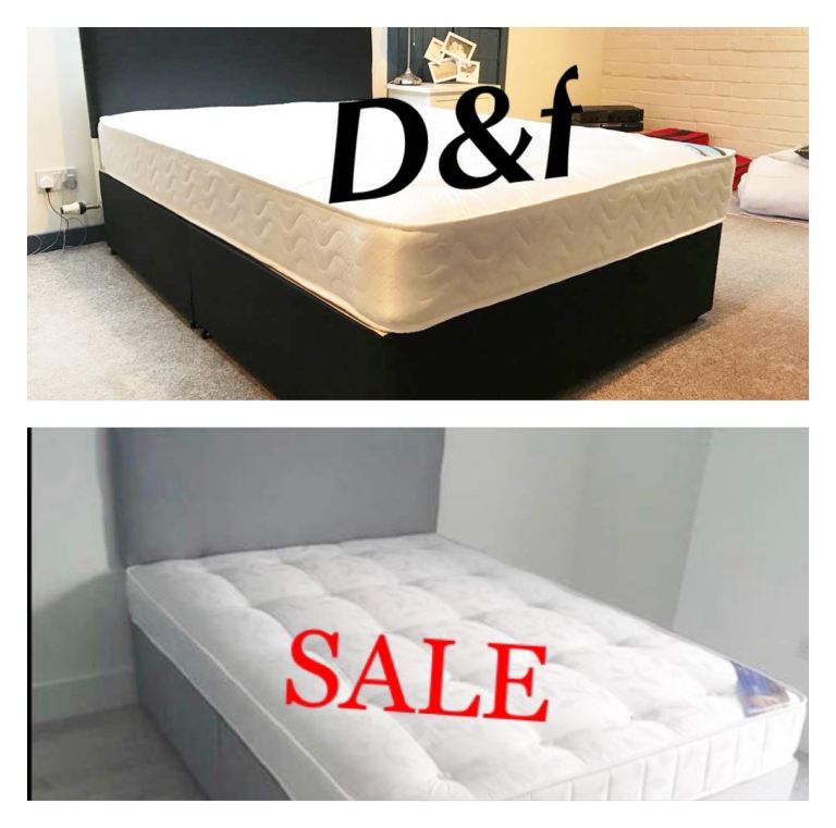 Brand new single double small double beds king size divan bed mattress and headboard 