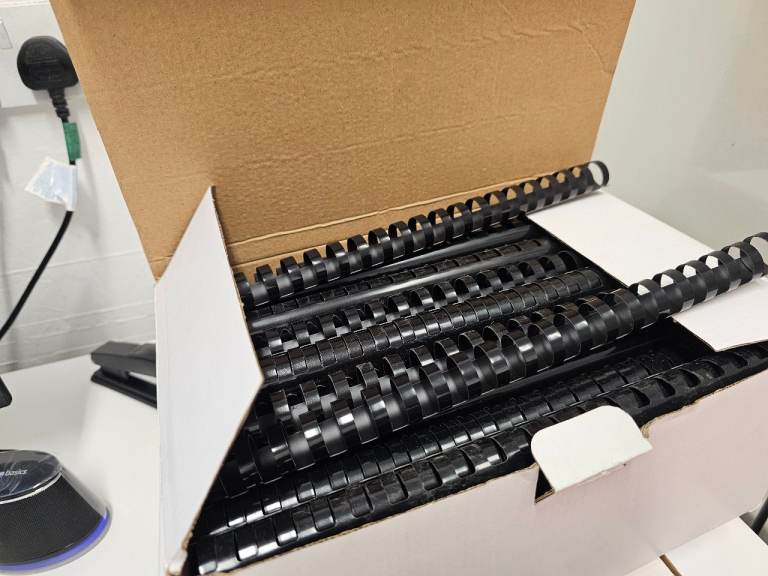 Boxes of Black Plastic Binding Combs for Office Use (GOING FREE)
