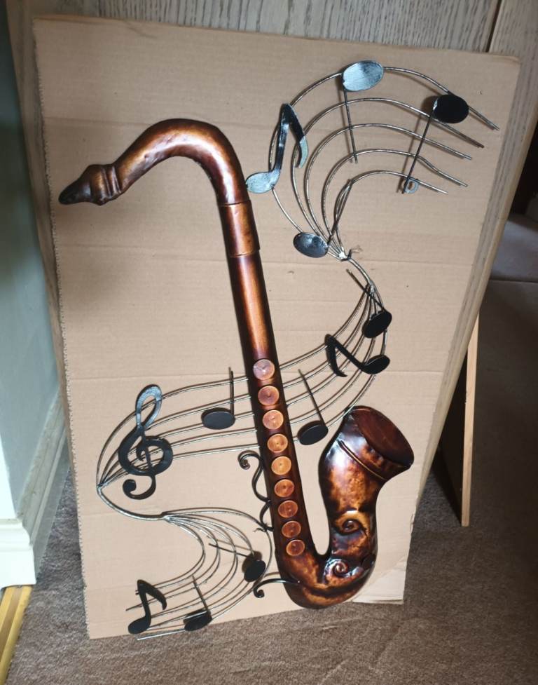 Saxophone metal wall art 