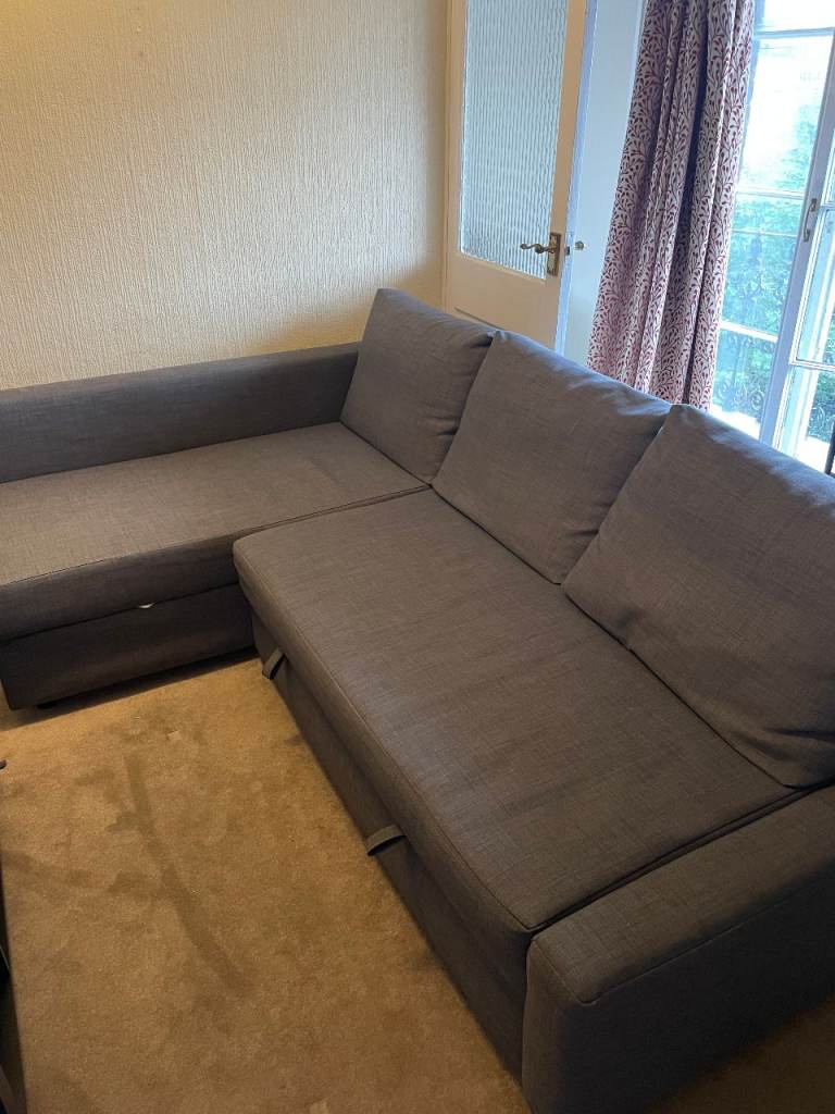 Grey Corner Sofa Bed with Storage – Good Condition