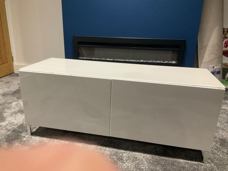IKEA gloss white tv cabinet