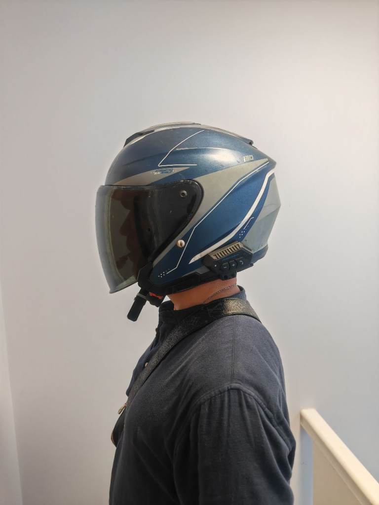 HJC i30 Open Face Motorcycle Helmet (Size XL) with Bluetooth Intercom Headset
