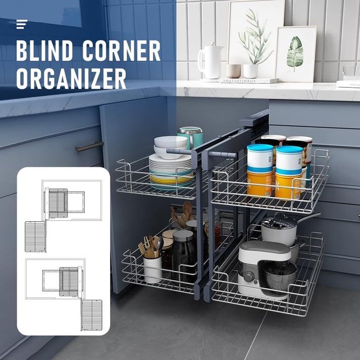 Blind corner pull out kitchen fitting