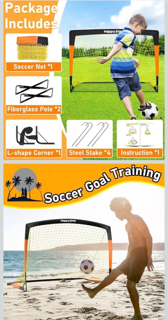 Happy Jump Pop up Football Goal 6’x3’