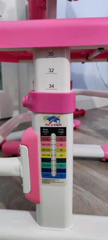 Kid height adjustable table with chair 