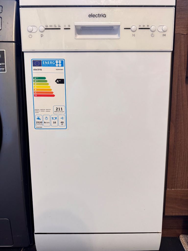 ElectriQ Slimline Dishwasher (White) – Model EQDW45WH – A++