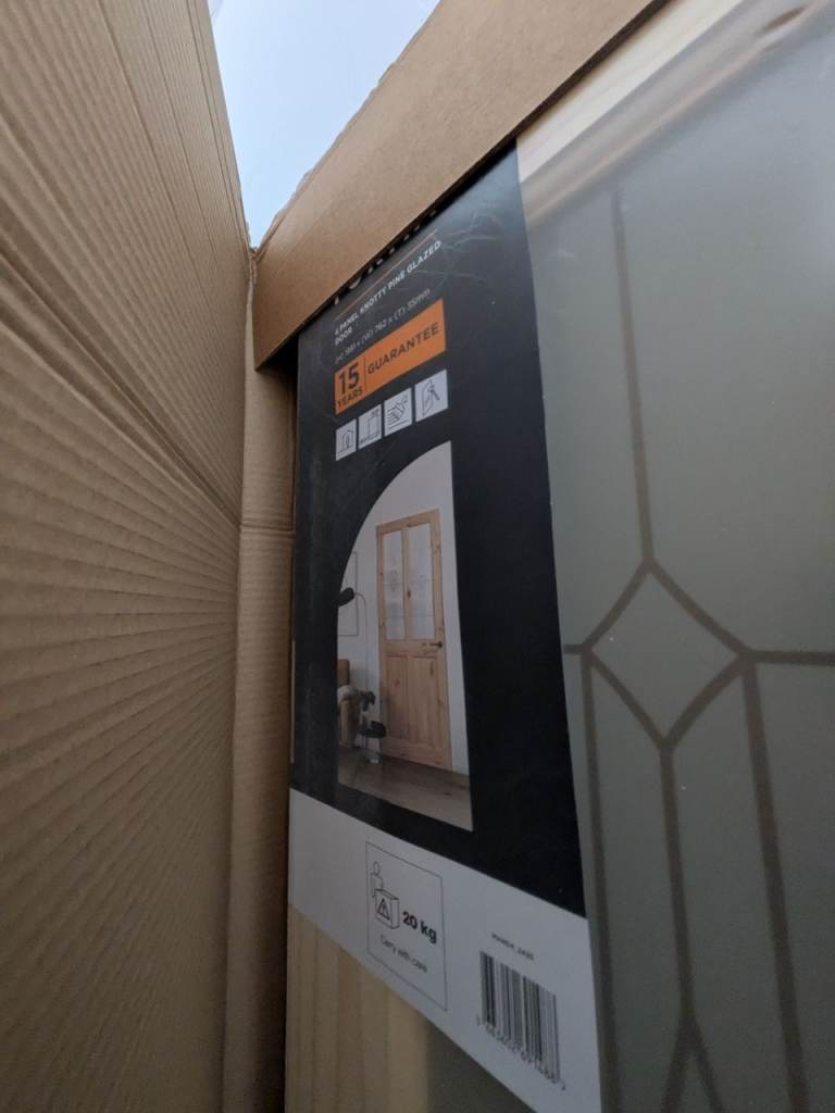 Fortia 2 panel Screen-printed Glazed Contemporary Natural Pine veneer Internal Timber Door