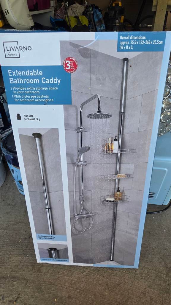 LIVARNO Home Metal Extendable Bathroom Shower Caddy - Brand New