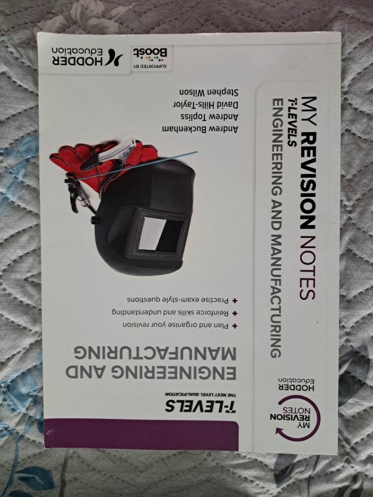T-Levels Engineering and Manufacturing Revision Notes Book – Good Condition