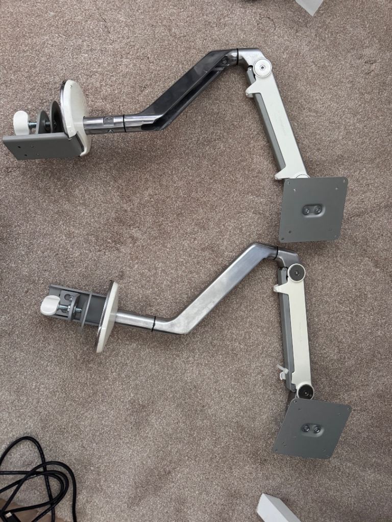 Two humanscale monitor arms