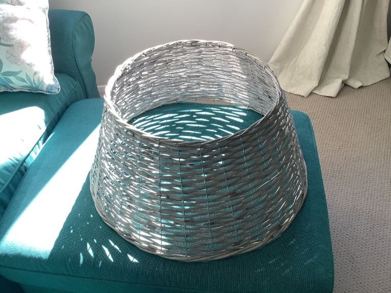 Grey Woven Christmas Tree Skirt - Good Condition