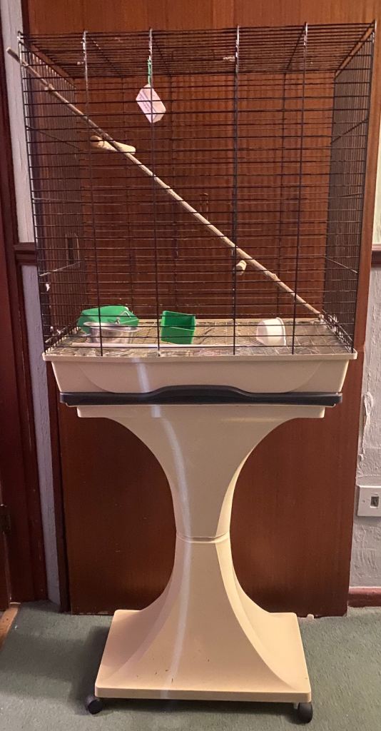 Bird cage with stand.  