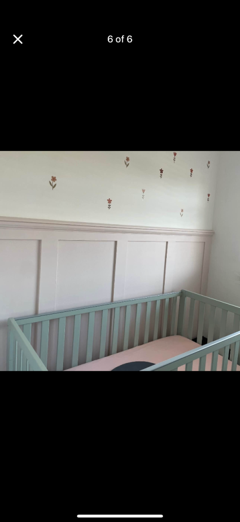 John Lewis misty green cotbed