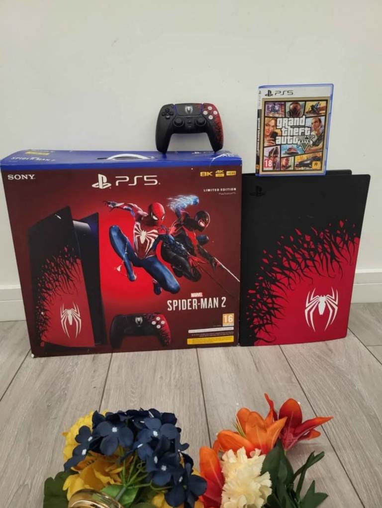 image for Ps5 disc spiderman with controller 