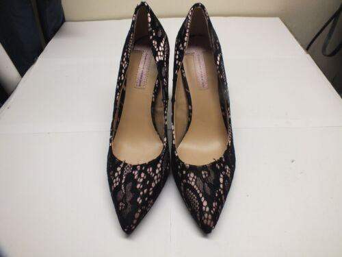 image for Dorothy Perkins size 5 black lace with pink accent high heel shoe new without box