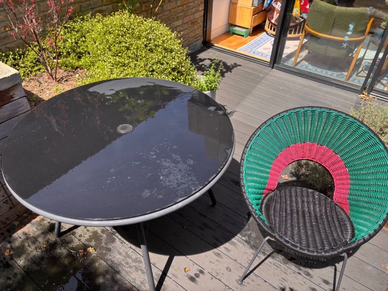 MADE garden table and one chair