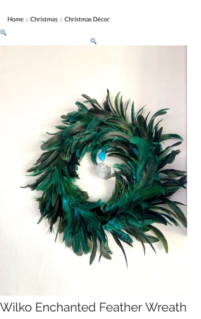 Wilko Enchanted Feather Wreath - Green