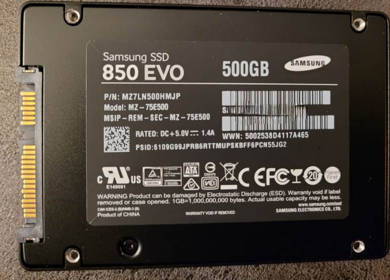 Samsung's 850 EVO series SSD SATA 6Gb/s