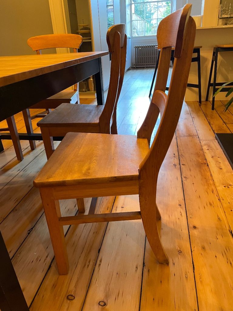 6 x solid Oak dining room chairs