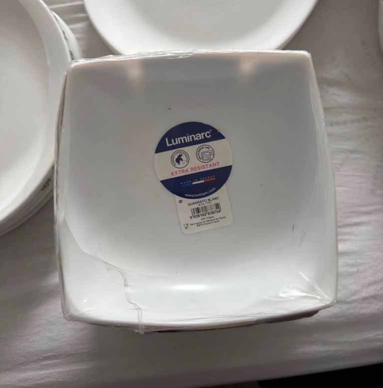 New Luminarc Carine White Dinner Bowls - Extra Resistant (Set of 12)