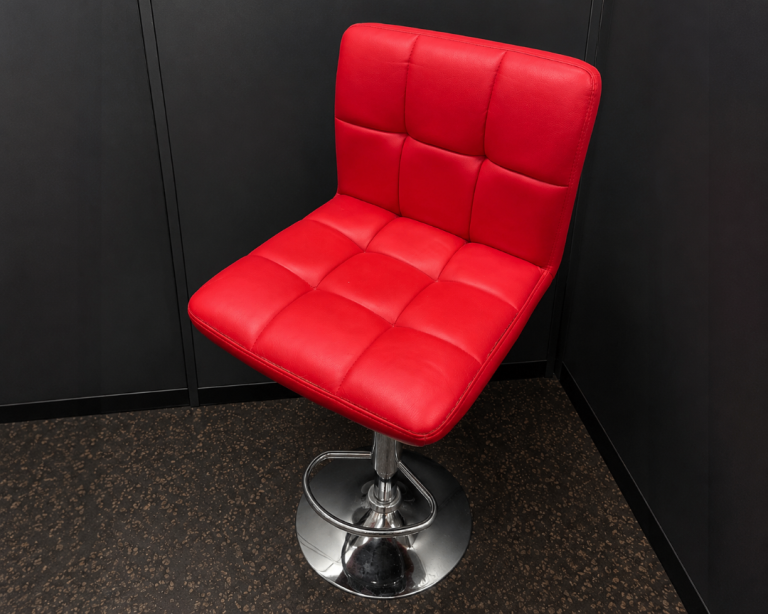 2 x Red Adjustable Bar Stools