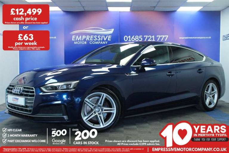 2018 18 AUDI A5 1.4 TFSI S LINE SPORTBACK 5DR PETROL S TRONIC EURO 6 (S/S) (150