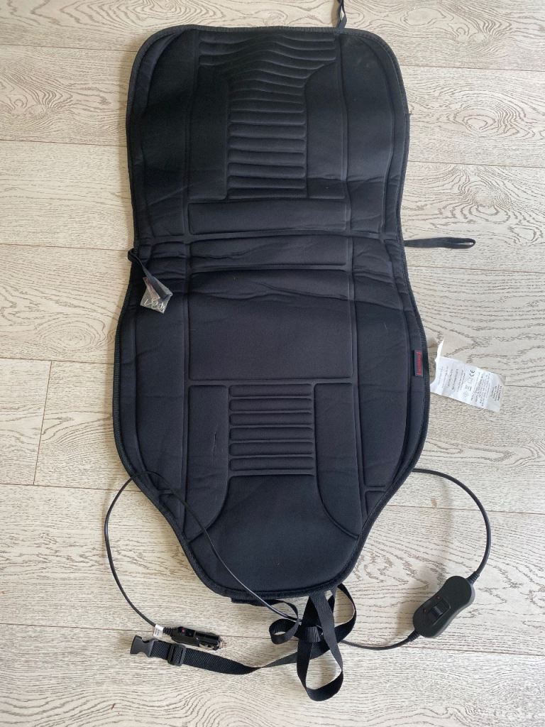 New Heated Car Plug In Seat Heater Cover Black