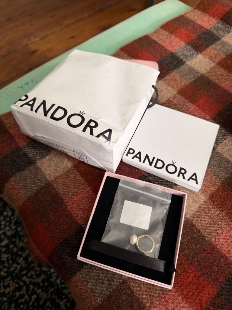 PANDORA Baroque Treated Freshwater Cultured Pearl Ring - New