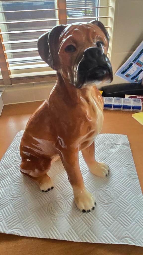 Boxer dog vintage by Kingston pottery 
