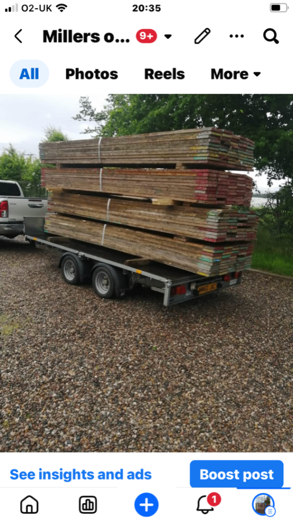 Used scaffolding boards