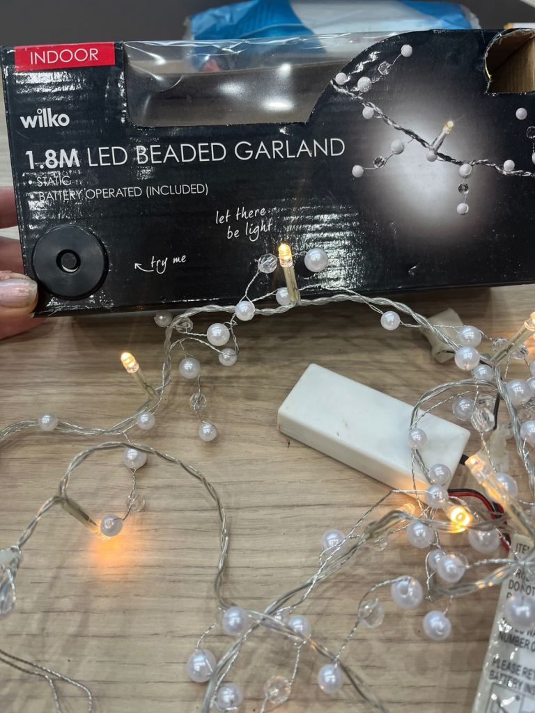 1.8m LED BEADED GARLAND BATTERY OPERATED 