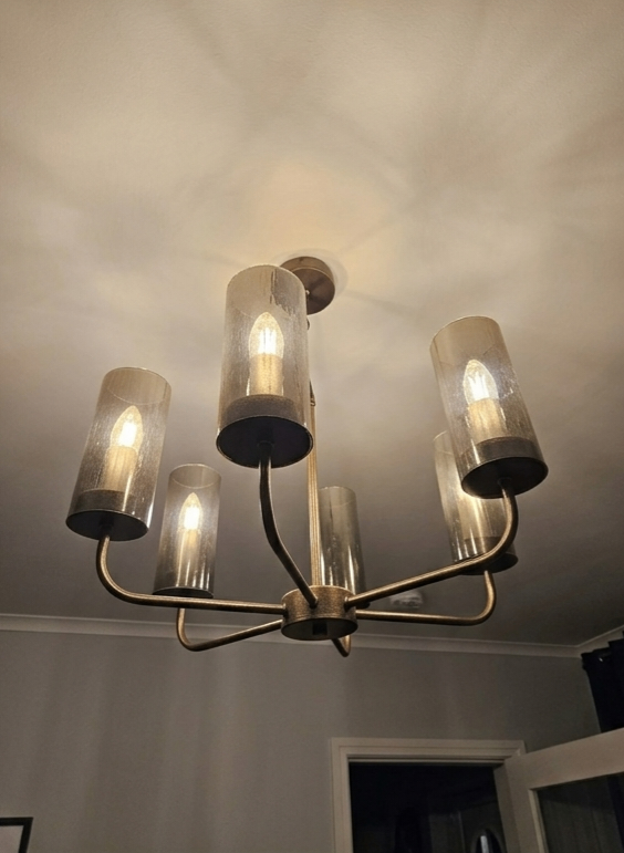 NEXT Grey/Black Austin 6 Light Chandelier Ceiling light 