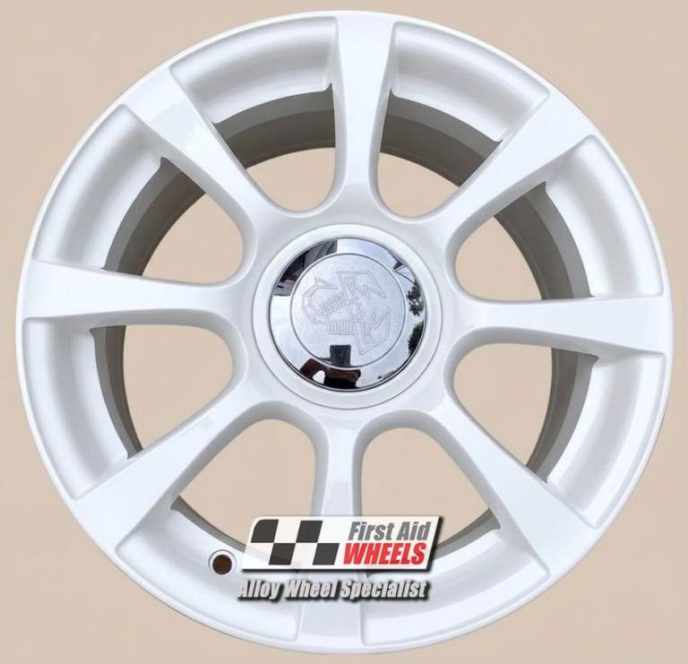 R655W Swap FIAT 500 595 ABARTH 4X 16'' GENUINE 8 SPOKE GLOSS WHITE ALLOY WHEELS