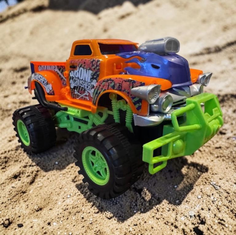 Bone Crusher Monster Truck Toy – Orange & Green