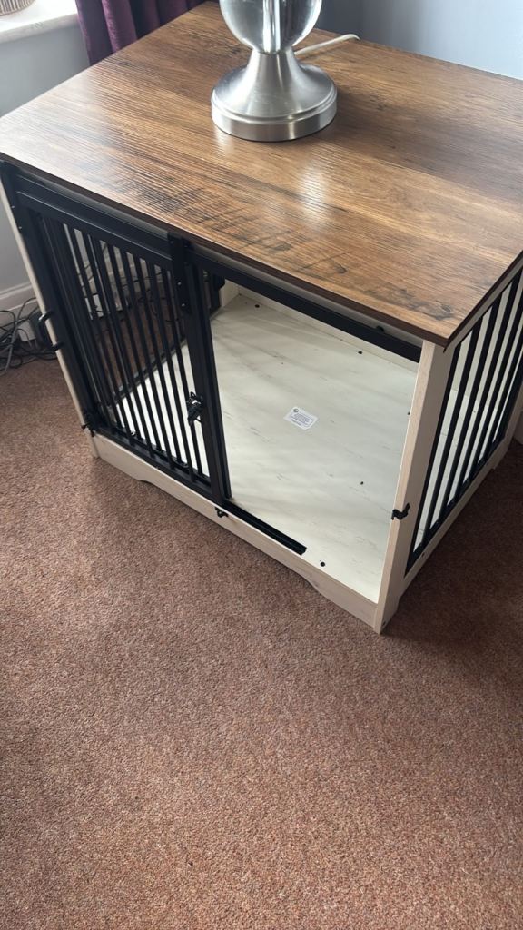 Dog cage bed crate /side table piece of furniture great item used few months only